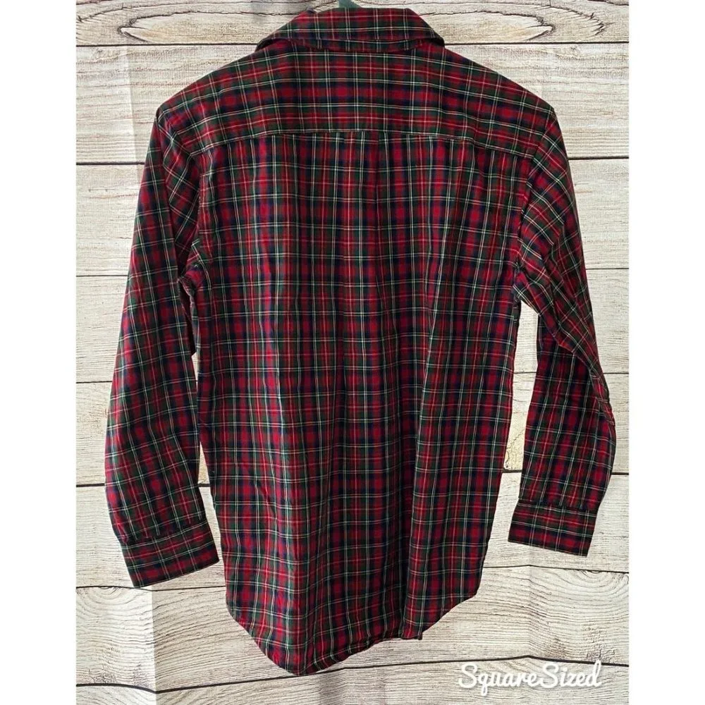 GAP Kids Boys L Red Plaid Button Down Shirt Long Sleeve Cotton Large